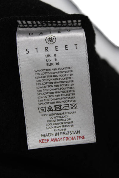 Daisy Street Womens Black Colorblock Mock Neck Pullover Sweatshirt Size S