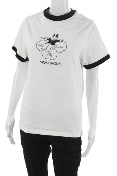 Krost Unisex Adults White Cotton T-Shirt Monopoly Graphic Size XS