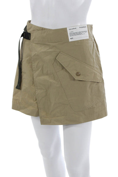 Izzue Womens Wrap Beige Shorts Buckle Cotton Nylon Size S