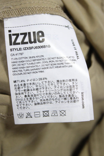 Izzue Womens Wrap Beige Shorts Buckle Cotton Nylon Size S