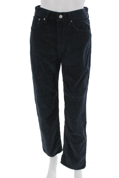 Denim Forum Womens Straight High Rise Jeans Blue Size 24