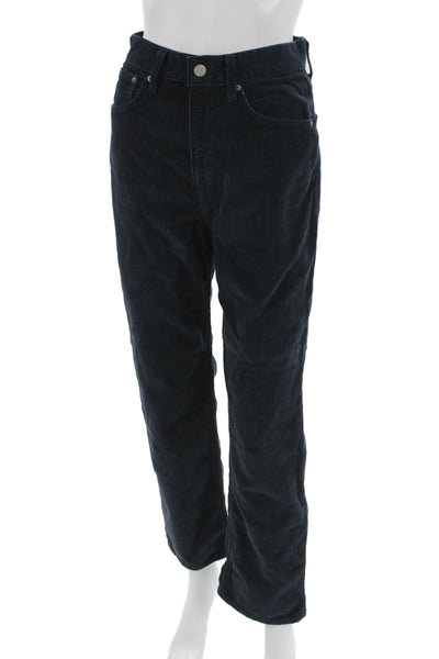 Denim Forum Womens Straight High Rise Jeans Blue Size 24