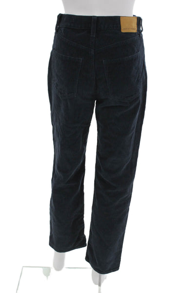 Denim Forum Womens Straight High Rise Jeans Blue Size 24