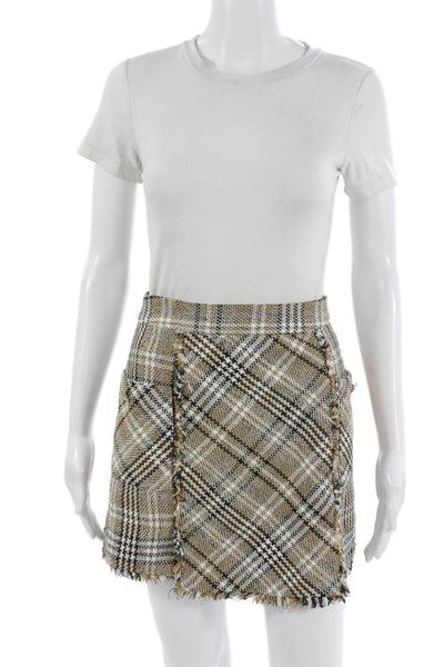Zara Women Mini Plaid Skirt Multicolor Polyester Zip Size S