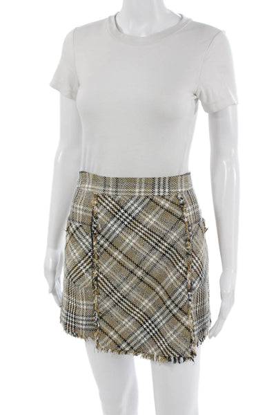 Zara Women Mini Plaid Skirt Multicolor Polyester Zip Size S