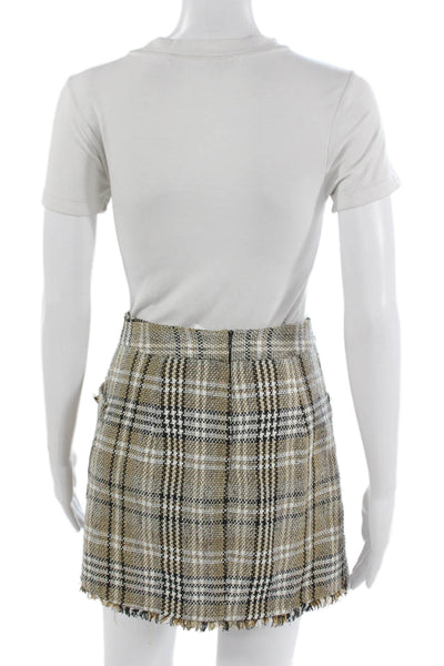 Zara Women Mini Plaid Skirt Multicolor Polyester Zip Size S