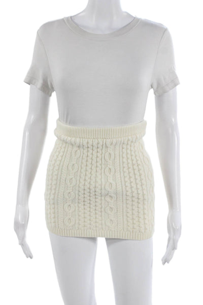 Alice + Olivia Women White Mini Wool Skirt Pull On Size XS