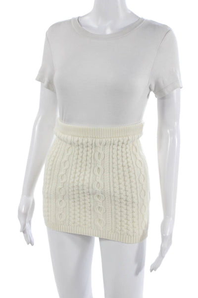 Alice + Olivia Women White Mini Wool Skirt Pull On Size XS