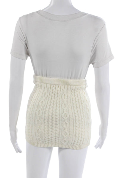 Alice + Olivia Women White Mini Wool Skirt Pull On Size XS