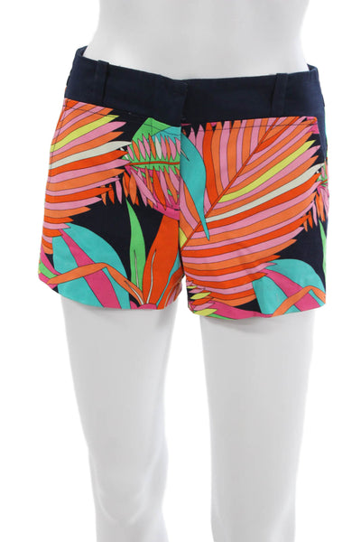 Trina Turk Women Floral Multicolor Cotton Shorts Button Tropical Size 00