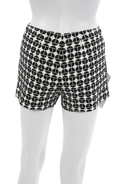Trina Turk Women Black Geometric Cotton Zip Shorts Size 00