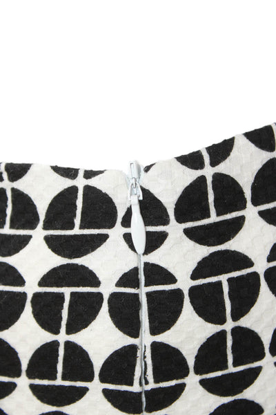 Trina Turk Women Black Geometric Cotton Zip Shorts Size 00