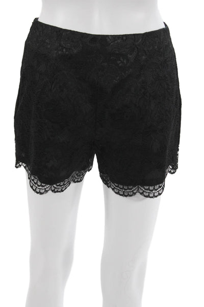 Trina Turk Women Hot Pants Black Floral Polyester Zip Size 00