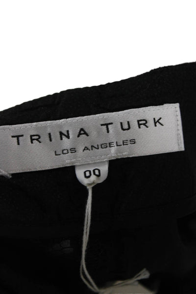 Trina Turk Women Hot Pants Black Floral Polyester Zip Size 00