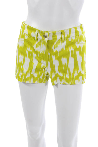 Trina Turk Women Hot Pants Multicolor Geometric Cotton Button Size 00