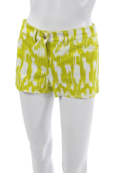 Trina Turk Women Hot Pants Multicolor Geometric Cotton Button Size 00