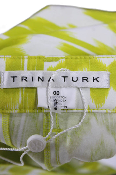 Trina Turk Women Hot Pants Multicolor Geometric Cotton Button Size 00