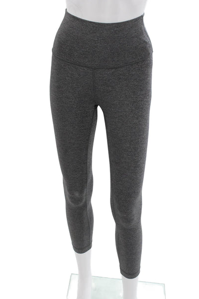 Lululemon Womens Gray Flecked Nylon Capri Leggings Pull On Size 2