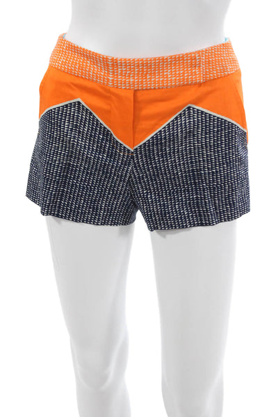 Trina Turk Womens Orange Geometric Viscose Button Shorts Size 00