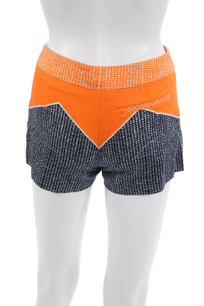 Trina Turk Womens Orange Geometric Viscose Button Shorts Size 00