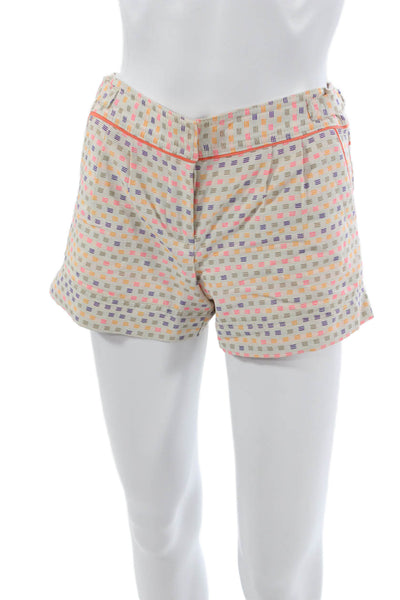 Trina Turk Womens Multicolor Geometric Cotton Buckle Shorts Size 00