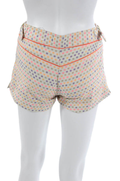 Trina Turk Womens Multicolor Geometric Cotton Buckle Shorts Size 00