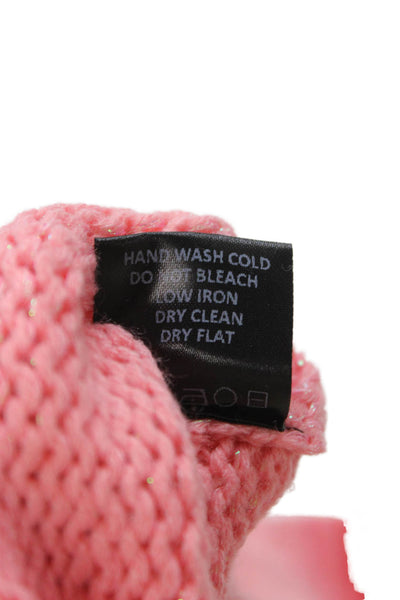 Hours Women Pullover Sweater Pink Acrylic Mock Neck Long Sleeve Size 2XS