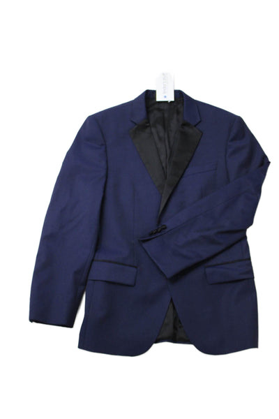 Boss Hugo Boss Mens One Button Wool Blazer Blue Solid Size 36 Short
