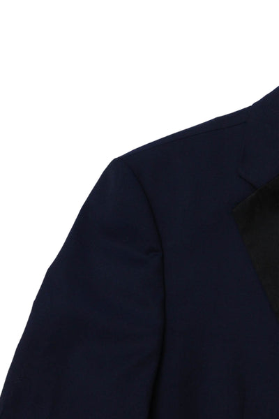 Boss Hugo Boss Mens One Button Wool Blazer Blue Solid Size 36 Short