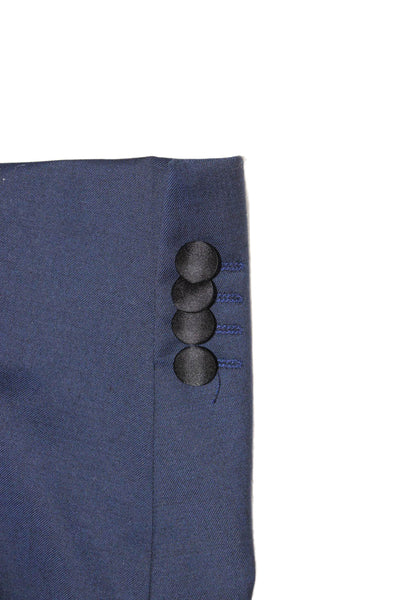 Boss Hugo Boss Mens One Button Wool Blazer Blue Solid Size 36 Short