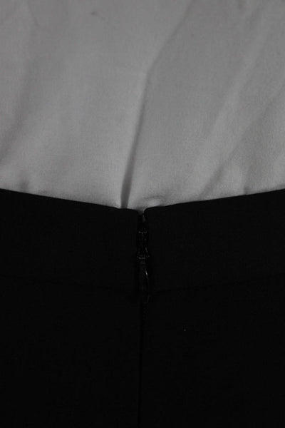 Pearl Womens Straight Pencil Striped Black Midi Skirt Zip Polyester Size 0