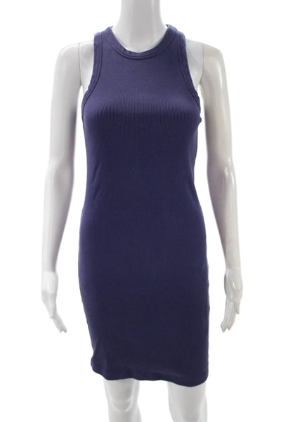 Sold Out Womens Tank Dress Purple Organic Cotton Crew Neck Sleeveless Size XS