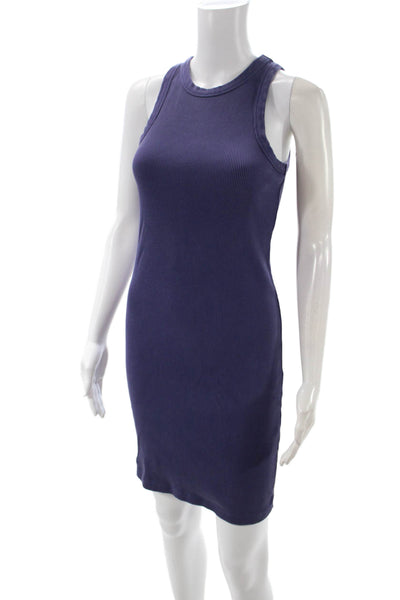 Sold Out Womens Tank Dress Purple Organic Cotton Crew Neck Sleeveless Size XS