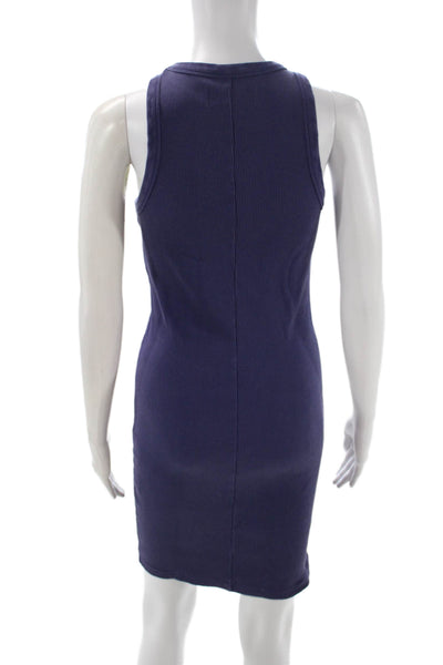 Sold Out Womens Tank Dress Purple Organic Cotton Crew Neck Sleeveless Size XS