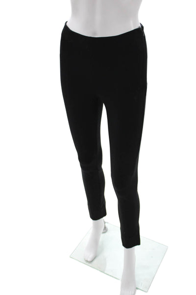 Quince Womens Ankle Leggings Black Rayon Solid Zip Size XS