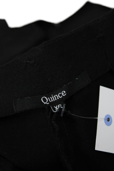 Quince Womens Ankle Leggings Black Rayon Solid Zip Size XS