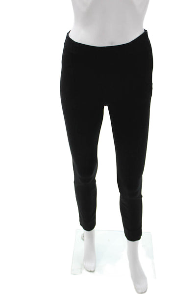 Quince Womens Ankle Leggings Black Rayon Zip Size XS