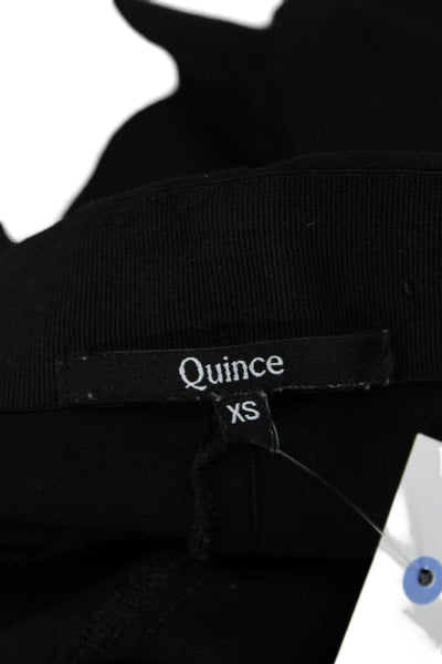 Quince Womens Ankle Leggings Black Rayon Zip Size XS