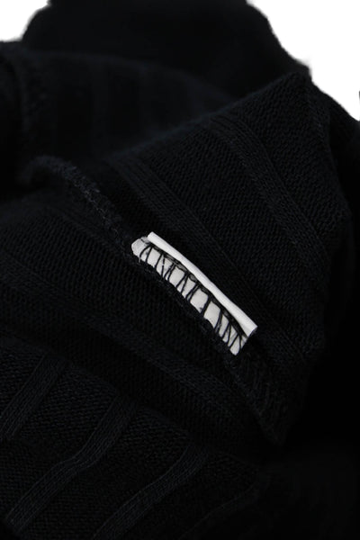 Zara Womens Sweater Dress Black Striped Turtleneck Cotton Blend Pullover Size L