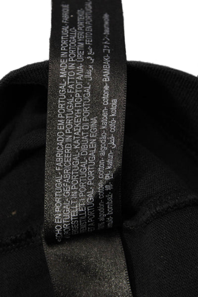 Massimo Dutti Womens Basic Black Cotton Crew Neck Short Sleeve T-Shirt Size M
