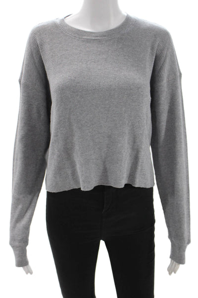 TNA Women Gray Pullover Sweater Long Sleeve Crew Neck Size M