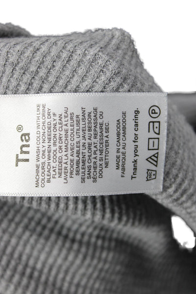 TNA Women Gray Pullover Sweater Long Sleeve Crew Neck Size M
