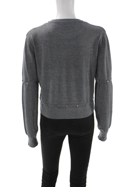 Zara Women Gray Crew Neck Long Sleeve Pullover Polyester Solid Size L