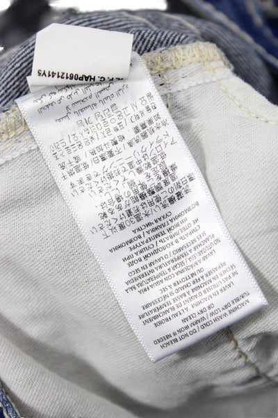 Re/Done Womens A-Line Short Cotton Skirt Blue Size 30