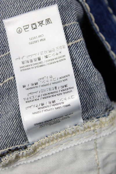 Re/Done Womens A-Line Short Cotton Skirt Blue Size 30