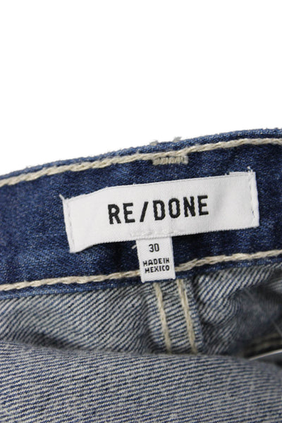 Re/Done Womens A-Line Short Cotton Skirt Blue Size 30