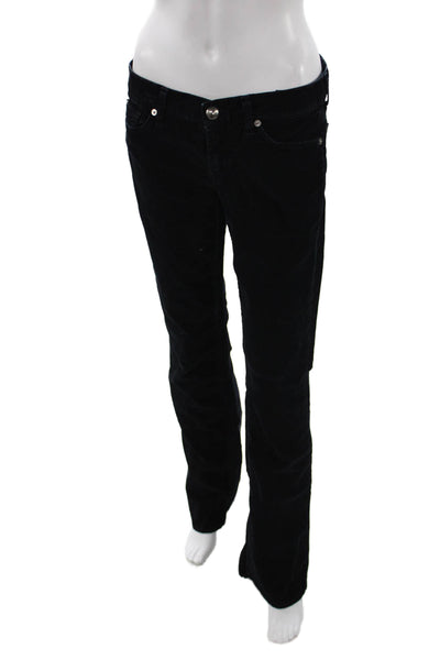 7 For All Mankind Womens Straight Black Cotton Jeans Button Size 29