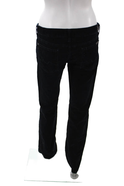 7 For All Mankind Womens Straight Black Cotton Jeans Button Size 29