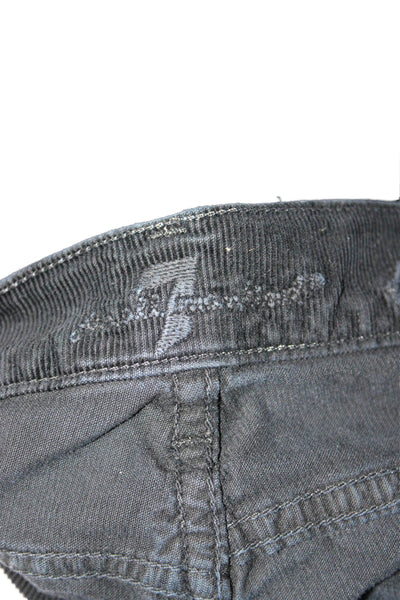 7 For All Mankind Womens Straight Black Cotton Jeans Button Size 29