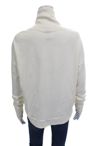 Sweaty Betty Women Pullover Sweatshirt Cowl Neck Ivory Long Sleeve Size S